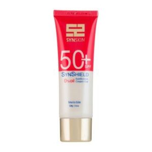 کرم ژل ضد آفتاب رنگی SPF 50 ساین اسکین مدل Syn Shield مناسب پوست چرب ۵۰ میل