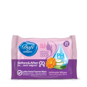 دستمال مرطوب بهداشتی دافی مدل لیدیز - بسته 20 عددی