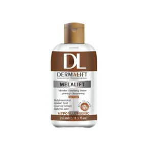 محلول پاک کننده آرایش صورت درمالیفت مدل MELALIFT حجم 250 میلی‌لیتر – میسلار واتر روشن‌کننده و ضد لک پوست